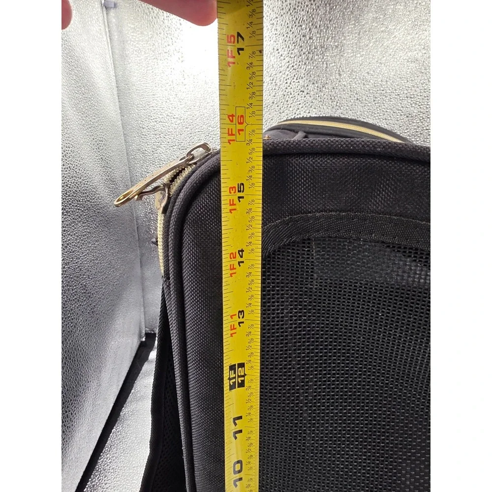 Goodio Pet Carrier Backpack Black Gold Small Dog Cat Breathable Mesh Travel Bag